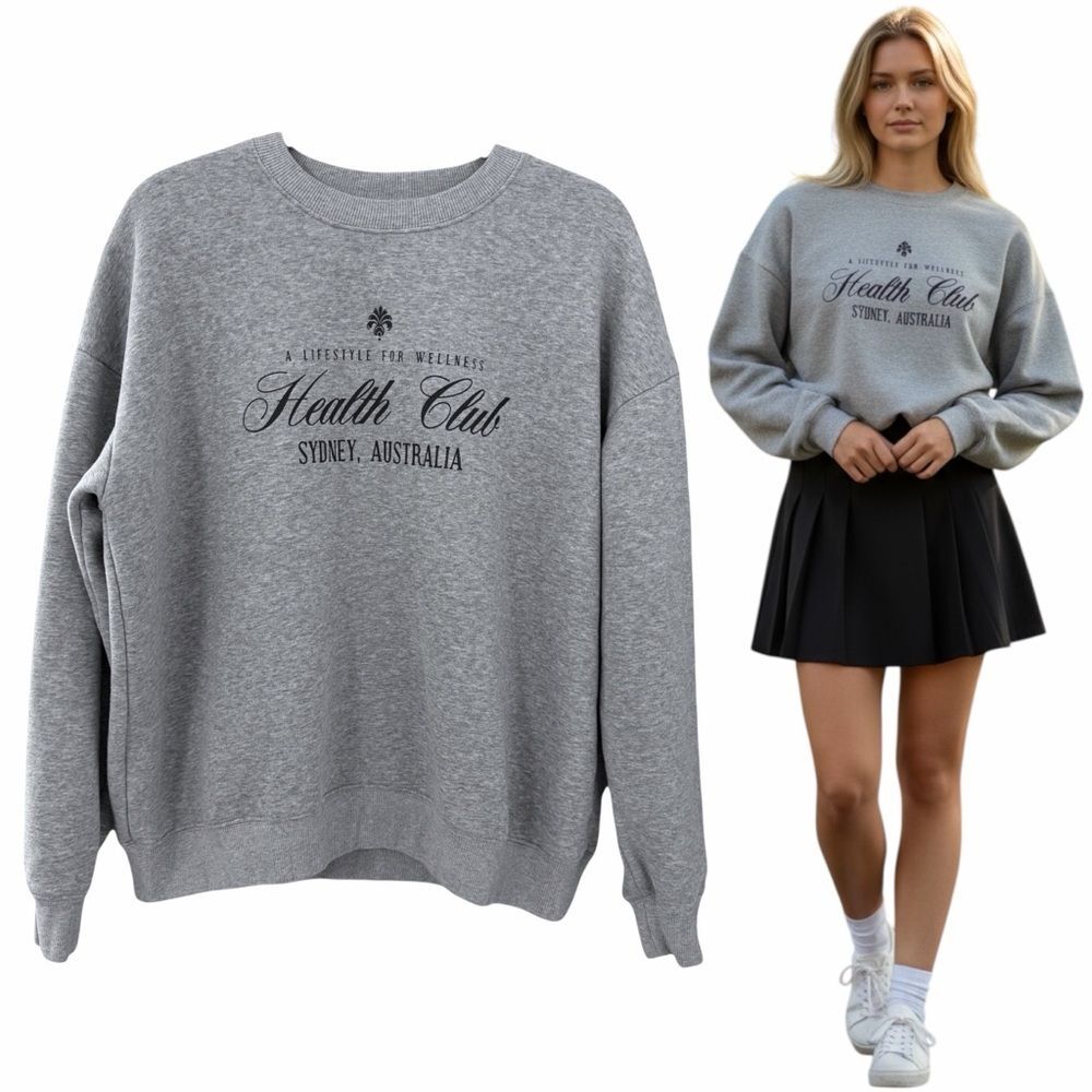 Wilo the Label Health Club Oversized Crewneck Sweatshirt Sydney Australia Small